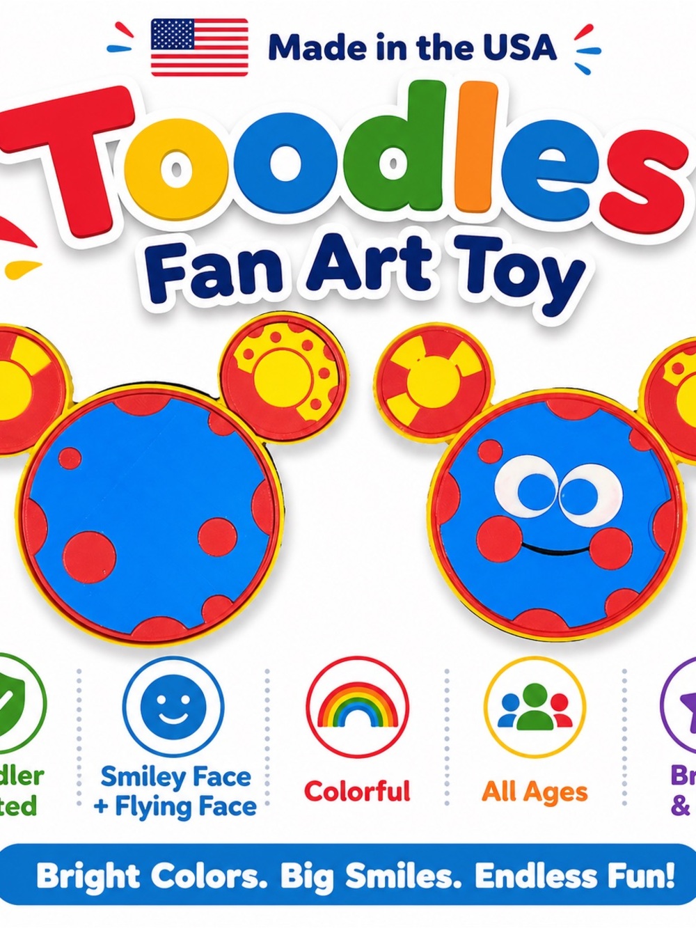 Toodles From Mickey Mouse Clubhouse & Funhouse  2 Pc Smiling & Blank Kids Toys